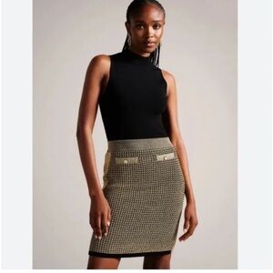 TED BAKER Sanriia Stitch Detail Knitted Mini Dress (1) XS